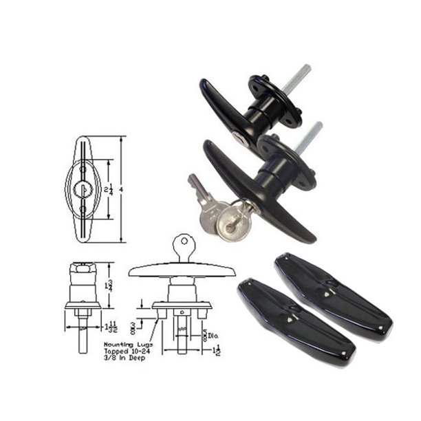 Truck Cap Locking THandles with Dust Covers Pair Set