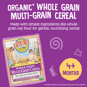 Earth's Best Organic Multi-Grain Baby Infant Cereal 4+ Months, Whole Grain Oats Spelt Barley, Clean Label, Non-GMO, Iron Fortified, 8 oz Box