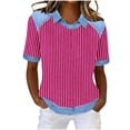 thumbnail image 1 of Tops de Manga Corta para las Mujeres Camiseta Suelta de Primavera Y Verano con Solapa Casual, 1 of 5