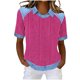 thumbnail image 1 of Tops de Manga Corta para las Mujeres Camiseta Suelta de Primavera Y Verano con Solapa Casual, 1 of 5