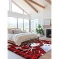 thumbnail image 2 of Christmas Snowman Area Rug for Bedroom 2.7x5 Ft Snowflake Berry Red Black Buffalo Plaid Super Soft fuzzy Throw Rug Non-Slip Fluffy Plush Indoor Floor Carpet for Living Room Nursery Home Decor, 2 of 8