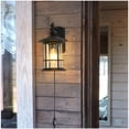 thumbnail image 4 of FSLiving Wall Mounted Lighting Plug-in Outdoor -Indoor Aluminum & Bubble Glass Wall Lamp Downward Fixture with UL Listed Waterproof Switch for Porch Light Backyard Lounges Dome Ancient Desigh Black, 4 of 8