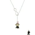 thumbnail image 2 of Delight Jewelry Resin Monkey with Bunny Ears Silver tone Elegant Infinity Lariat Necklace, 2 of 4