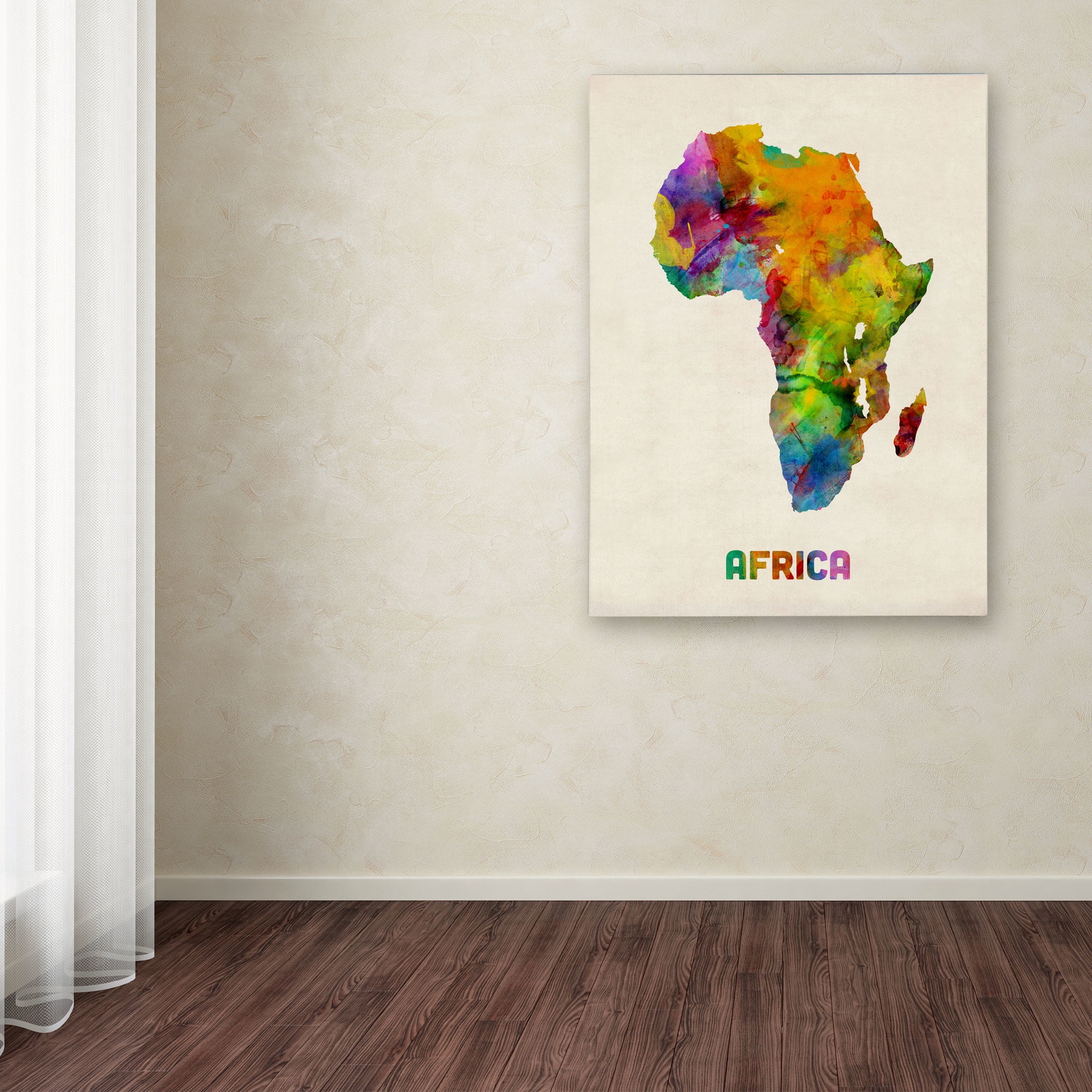 Trademark Fine Art "Africa Watercolor Map" Canvas Art by Michael Tompsett