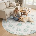 thumbnail image 2 of Small Round Rug 3Ft, Green Pumpkin Fall Non-Slip Washable Circle Rugs Carpet, Polka Dot Watercolor Thanksgiving Indoor Outdoor Rug Floor Mats Throw Runner for Bedroom Living Room Bathroom, 2 of 6