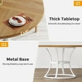 thumbnail image 6 of Condemo Round Dining Table for 4–6, 47" Wooden Dining Room Table with Storage Shelf, Light Brown & White, 6 of 7