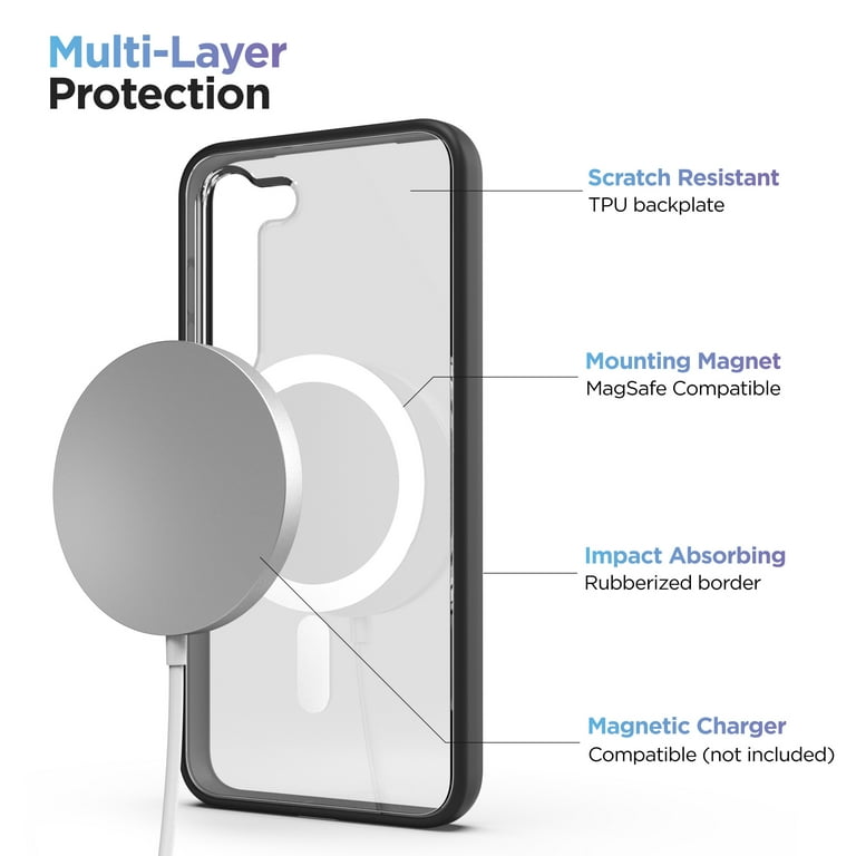  Encased 2-in-1 Magnetic Wireless Charger with Case for Samsung  Galaxy S23 Ultra - MagSafe Compatible Charger is Included (2023 Ultra-6.8)  Clear : Cell Phones & Accessories