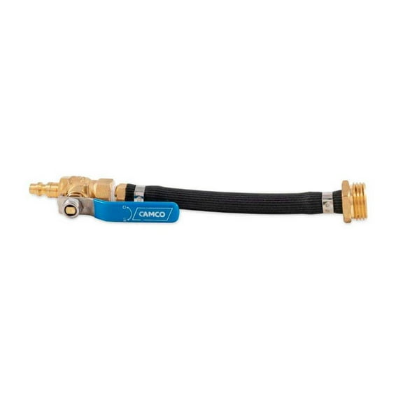 Camco Camper/RV Fresh Water Blow Out Hose | Features a Flexible 6-Inch Hose with Ball Valve & Simple Attachment with Barbed Fitting (36170)