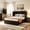 Black, variant on Queen Size 2-in-1 Murphy Cabinet Bed, Foldable Platform Bed Frame with Large Storage Drawer and Built-in Power Strip, Multi-Functional Murphy Bed, Blue