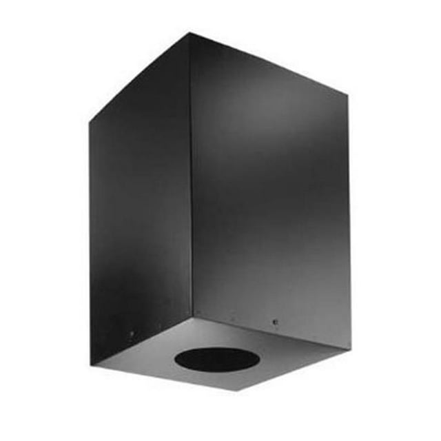 6 in. Chimney Pipe Square Ceiling Support Box & Trim Collar, Black - 36 in. Tall