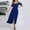 Blue, variant on TMOYZQ Women's Dresses Short Sleeve Slit Maxi Long Dresses Deep V Neck Cold Shoulder Dresses Cocktail Evening Party Swing Homecoming Dresses