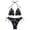 C-Black379, variant on Women's Bikini Two Piece Swimsuit Set Skull Printed Gothic Side Tie Halter Triangle Top Thong Bottoms Punk Style Trendy Beachwear