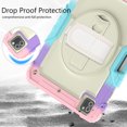 thumbnail image 7 of Case for iPad Pro 12.9 2022/2021/2020/2018 6th/5th/4th/3rd Gen with Screen Protector, 360 Degree Rotating Kickstand Hand Strap Shockproof Cover with Shoulder Strap, Rainbow Pink, 7 of 7