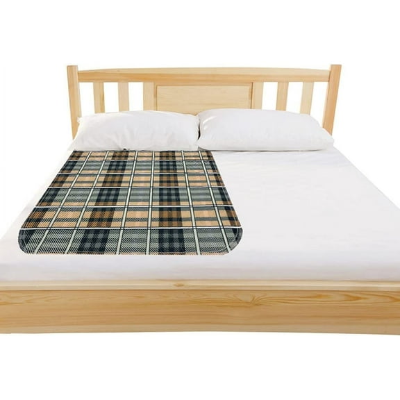 GRUENERDE Ultra Absorbent Reusable Incontinence Pads for Bed Washable Plaid Seat Protector Pads for Sofa for Adults 32x36In