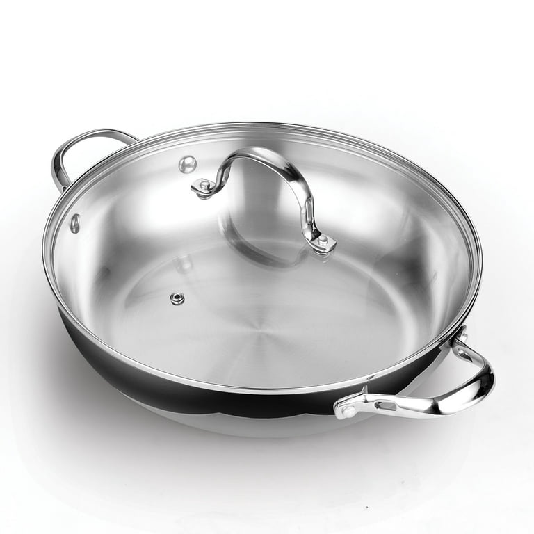 Buy Thomas 1404908 Cook & Pour Teflon Wok Stir Fry Pan with Tempered Glass  Lid, 28 cm, Silver Online at desertcartINDIA