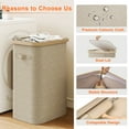 thumbnail image 7 of BGTREND Slim Laundry Hamper with Lid 85L Foldable Clothes Basket with Removable Mesh Bag & Handle for Closet Bathroom Bedroom (Beige), 7 of 7