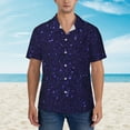 thumbnail image 4 of Lsque Glittering Purple Starfield pattern Hawaiian Shirt for Men, Unisex Summer Beach Casual Short Sleeve Button Down Shirts-3X-Large, 4 of 9
