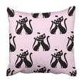 thumbnail image 1 of BOSDECO White Abstract Couple Of Lovers Cats Pattern Fills Animals Animated Cartoons Colored Pillowcase 18x18 inch, 1 of 1