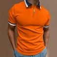 thumbnail image 2 of Sopiago Men’s Polo Shirt Lightweight Quick-Dry Short Sleeves Golf Shirt Orange,XXL, 2 of 5
