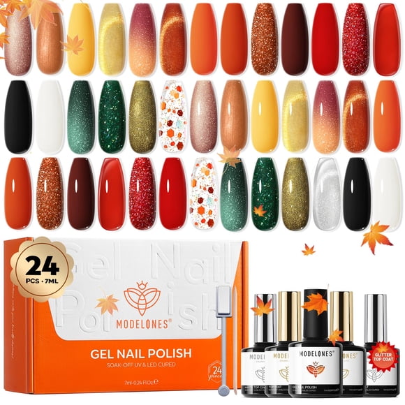 modelones Set de 24 Esmaltes en Gel Colores Otoño Invierno 7ml