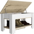 thumbnail image 5 of Four - legged Light Oak/White Storage Table | Perfect for Living Room Doorway, 5 of 5