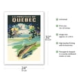 thumbnail image 2 of Province of Quebec (La Province de Québec) - Fly Fishing Fisherman - Vintage Travel Poster c.1930 - Bamboo Fine Art 290gsm Paper Print (Unframed) 24x32in, 2 of 4