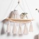 thumbnail image 1 of Estante colgante de pared con borlas de madera, estantes de madera tejidos para colgar en la pared, para decoración del hogar, dormitorio, sala de estar, 1 of 7