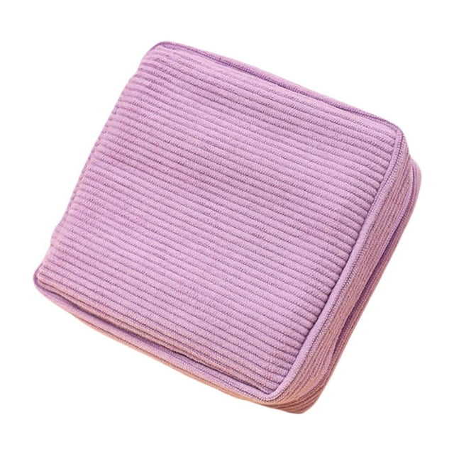 Bolsa de pana para el período, bolsa de maquillaje, regalos multifuncionales, mini bolsas de cosméticos reutilizables. Púrpura