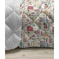 thumbnail image 3 of Chicken Down Alternative Comforter, Chunky Farm Animals in Polka Dots Flowers and Berries, Microfiber Quilt for All Season, 5 Sizes, Brown Camel, by Ambesonne, 3 of 3