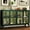 Green:Arched Glass Panel, variant on Foreate 53" Steel Storage Cabinet with 2 Glass Doors & COB Lights | 66lbs/Shelf Load-Bearing | Adjustable Shelves, Tempered Glass | Modern Sideboard for Kitchen/Dining