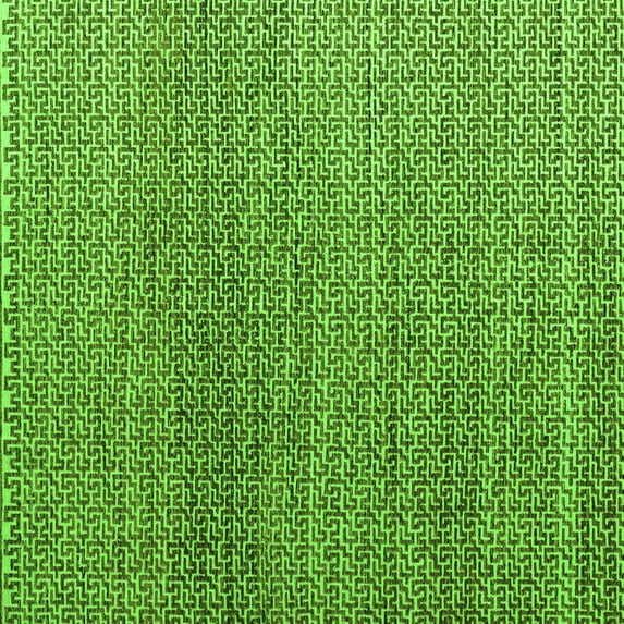 Ahgly Company Indoor Square Abstract Green Modern Area Rugs, 7' Square