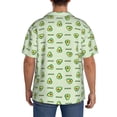 thumbnail image 3 of Uemuo Green Avocado Pattern Cotton Linen Short Sleeve Shirts,Casual Lightweight Button Down Shirts,Vacation Beach Summer Tops-, 3 of 7