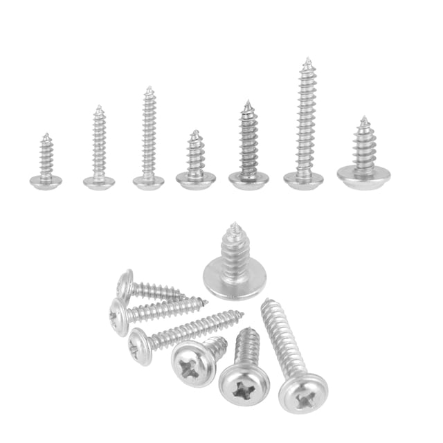 Fydun 220 Pcs Vis Autotaraudeuses M3 M4 M5 304 Acier Inoxydable Kit d'Assortiment de Vis Autotaraudeuses