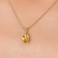 thumbnail image 3 of Gem Stone King 10K Yellow Gold Yellow Citrine Pendant Necklace for Women | 1.11 Cttw | Gemstone November Birthstone | Pear Shape 8X6MM | With 18 inch Chain, 3 of 6