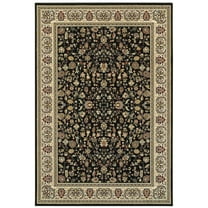 Oriental Weavers Kashan Area Rug - 108B1 - 9'10" x 12'10" - in Black/ Ivory - Vintage Inspired, Stain Resistant, Family and Pet Friendly , Family, Dining, Living Room Rug