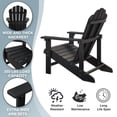 thumbnail image 3 of GONICHA Adirondack Chair,All-Weather Poly Lumber Fire Pit Chair for Patio Garden,Black, 3 of 6