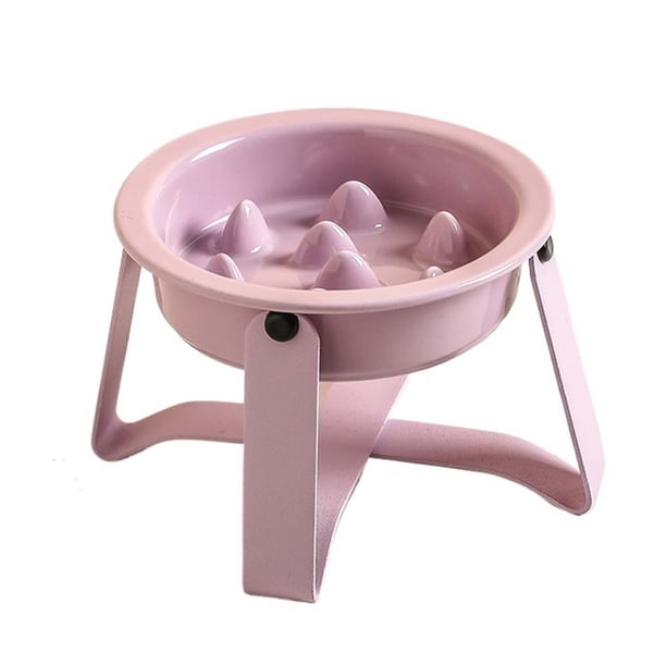 Cuenco de alimentación lenta elevado de cerámica for gatos y perros, plato elevado de comida for mascotas for evitar vómitos e hinchazón