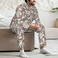thumbnail image 7 of Disketp Paisley Floral Mens Pajama Set, Soft Warm Long Sleeve Sleepwear, Cozy Button-Down Pjs for Men-X-Large, 7 of 7