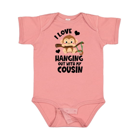 Inktastic Monkey I Love Hanging out with My Cousin Boys or Girls Baby Bodysuit