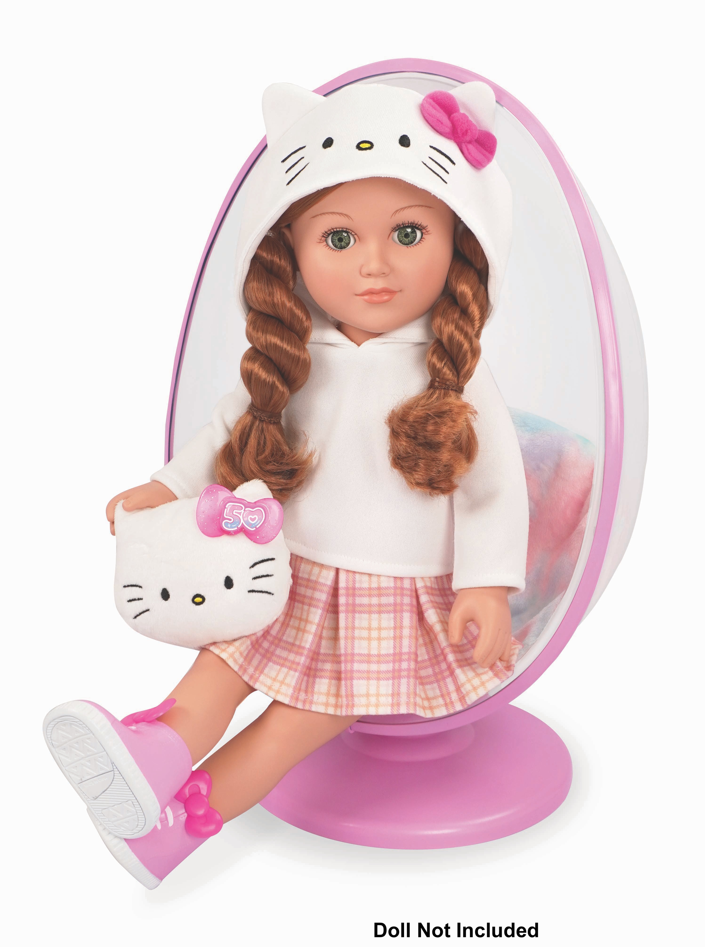 My Life As Hello Kitty Egg Chair for 18" Dolls, 50th Anniversary, 2 Pieces, Multicolor