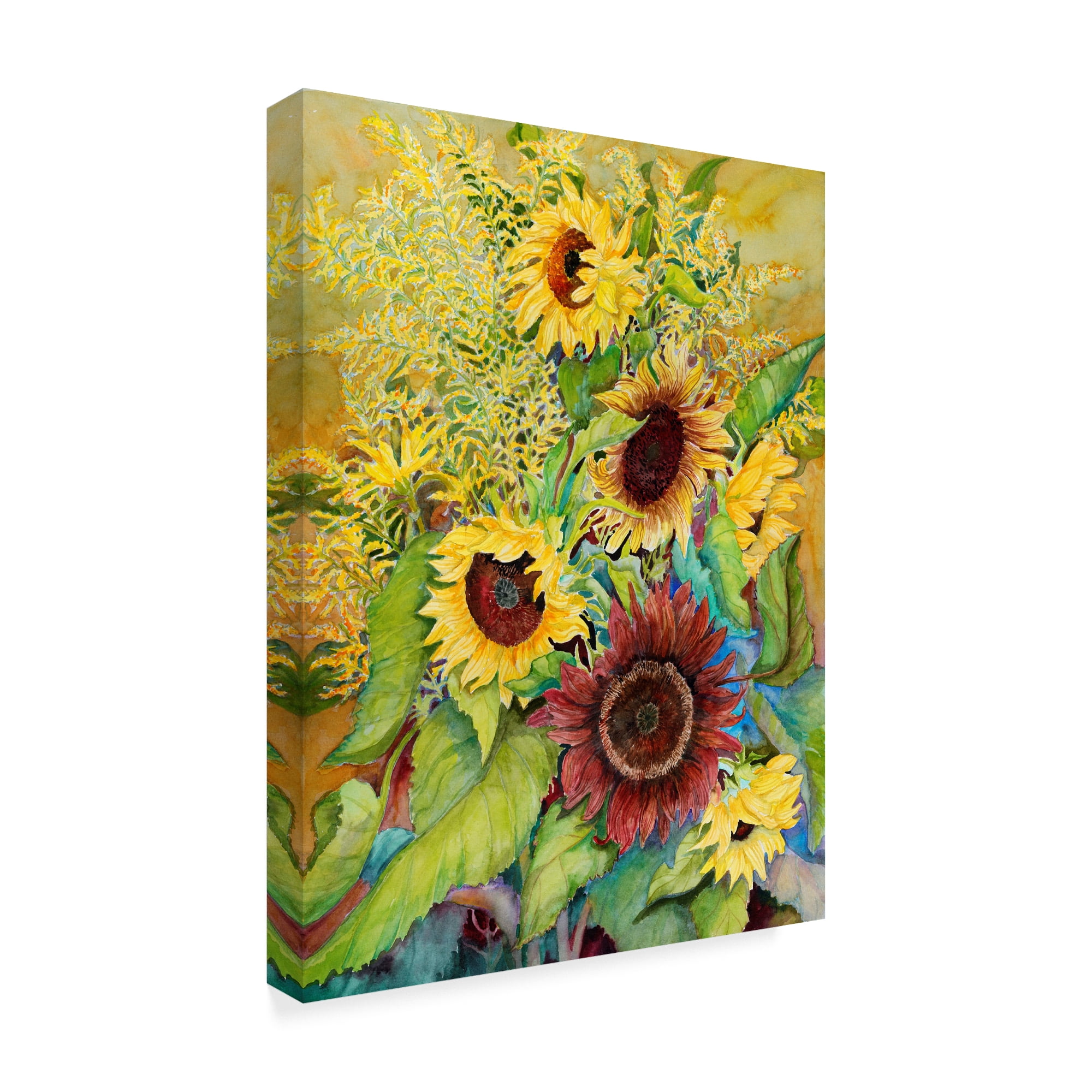 Trademark Fine Art 'Sunflowers And Goldenrods' Canvas Art by Joanne Porter
