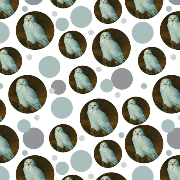 Snowy Arctic Owl on Tree Stump Premium Gift Wrap Wrapping Paper Roll