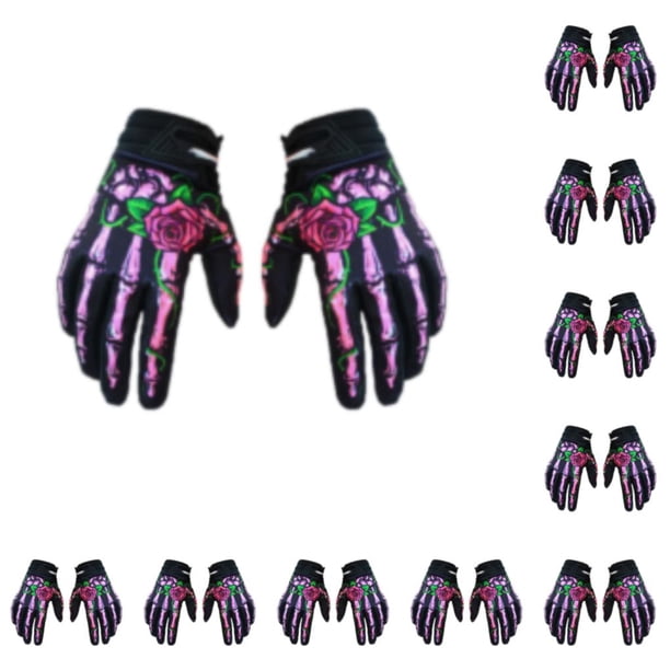 Qarigey Guantes de nailon ligeros e impermeables para montar con dedos completos para hombres guantes de ciclismo para motocicleta rosa L rosa l 10Conjunto