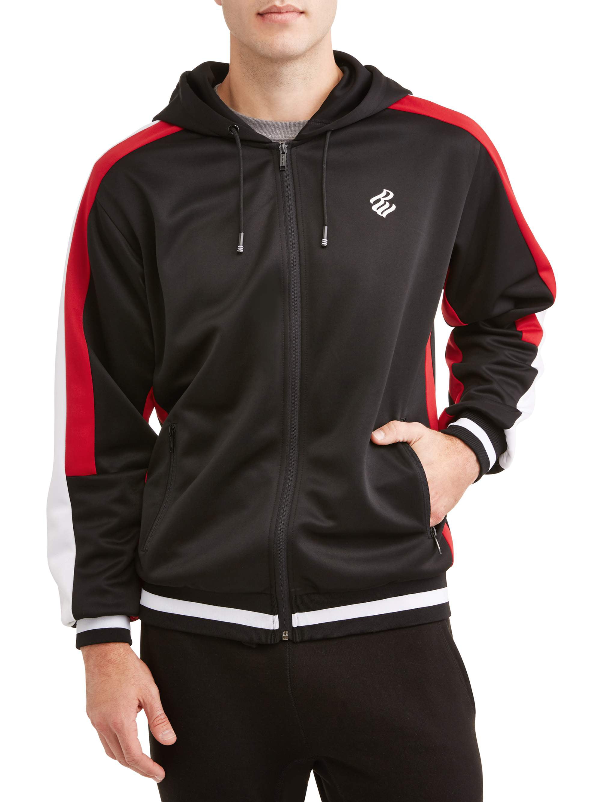 Rocawear Men's track jacket interlock, full zip hoodie - Walmart.com