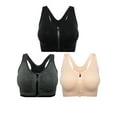 thumbnail image 1 of Women's Zip Front Closure Sports Bra Racerback Yoga Bras With Removable Pads, 1 of 5