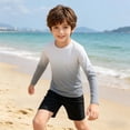 thumbnail image 4 of WENXIAOO Boys Rash Guard Shirt Fashion UPF 50+ Sun Protection Long Sleeve Swim Shirt for Kids, Toddler Rashguard Athletic Water Shirts, 4 of 5