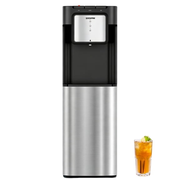 SOOPYK Self-Cleaning Bottom Load Water Dispenser ,5 Gallon,Child Safety Lock,3 Temperature,Stainless Steel,Black,for Home/Office