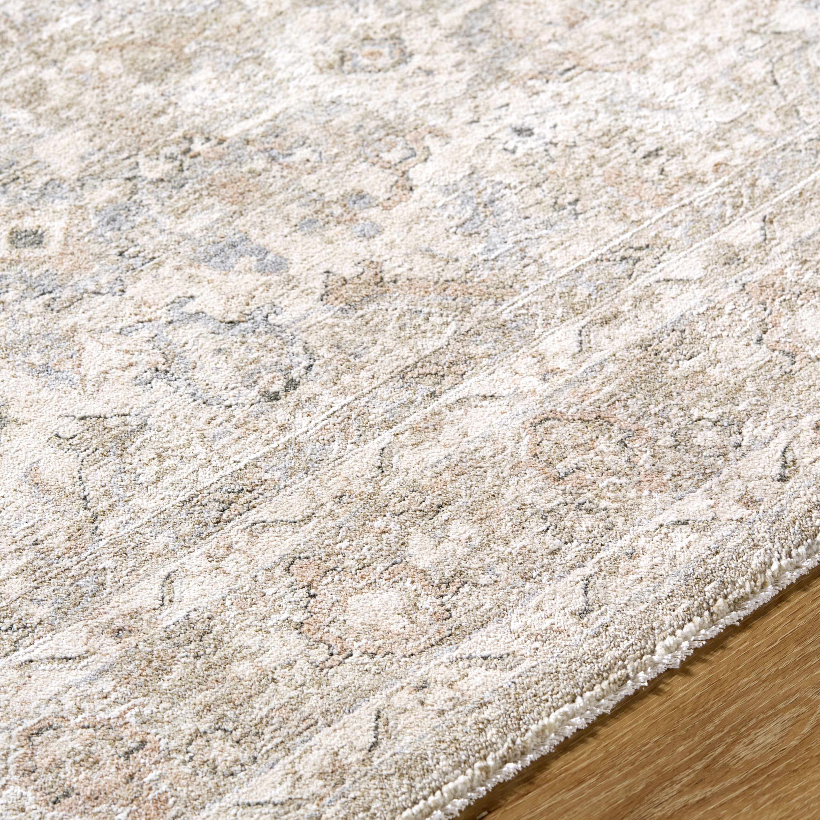 Hauteloom Tyren Living Room, Bedroom Area Rug - Traditional - Light Slate, Cream, Sage - 7'10" x 10'2"