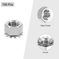 thumbnail image 3 of Uxcell Lot de 100 Écrou K-Lock 3/8 Pouces-16 avec Rondelle Externe, Acier Inoxydable 304 Argent, 3 of 5