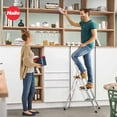 thumbnail image 6 of Hailo K20 3-Step Folding Ladder with Sturdy Steel Frame, 330 lb Capacity, 6 of 11